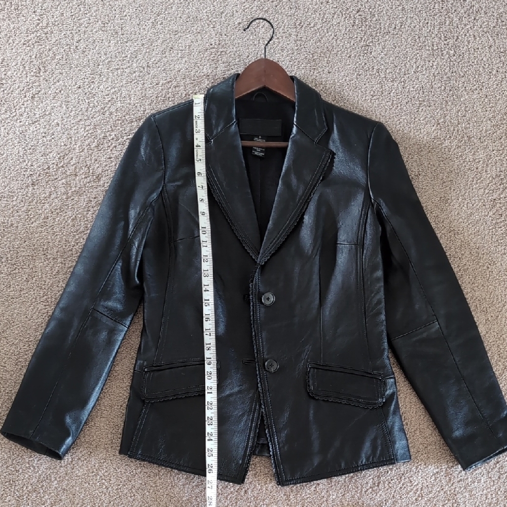 Women's Black Leather Jacket Size 6